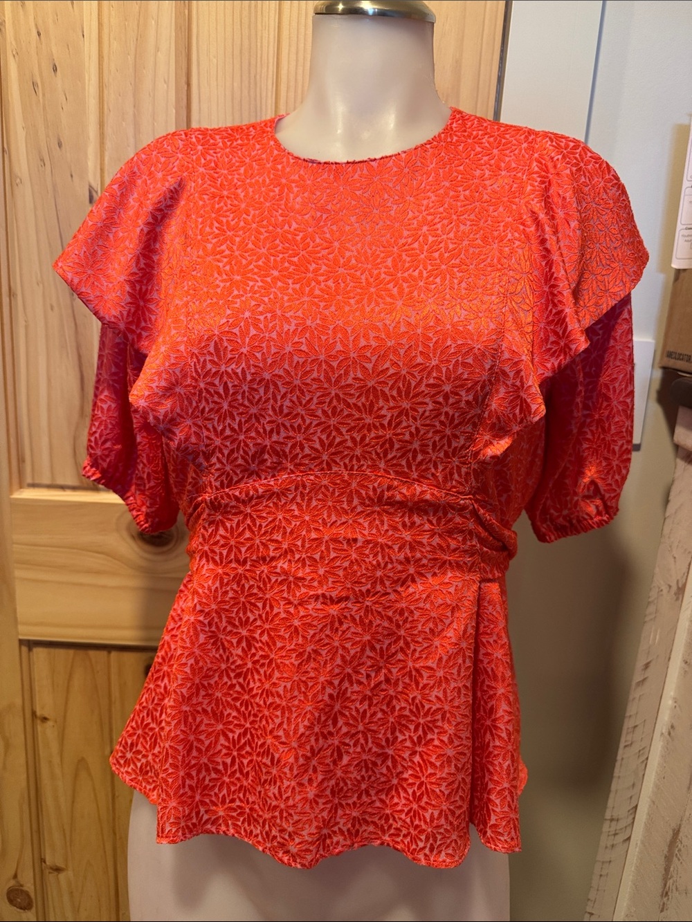 Ted Baker Devonaa High Crew Short Sleeve Floral Top